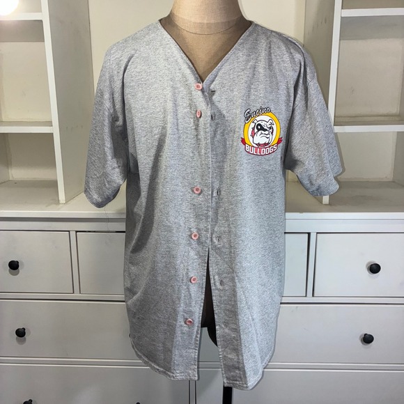 Augusta Sportswear Other - Augusta Encino Bulldogs Baseball Jersey Shirt Mens XL Gray Button Front 30